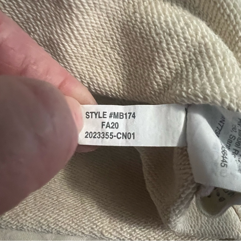 Madewell Stitched Shrunken Sweatshirt Bleached Linen Size Medium Women’s Cream - Picture 4 of 12